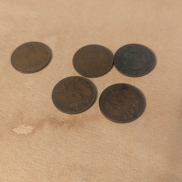 Antique Canadian Cent Coins