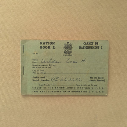 Authentic WWII Canadian Ration Book