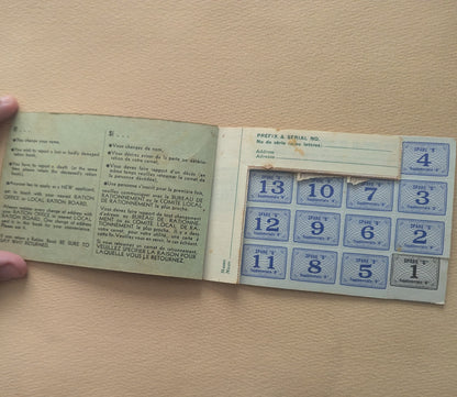 Authentic WWII Canadian Ration Book