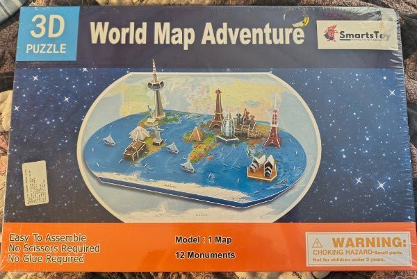 3D World Puzzle - Paths and Places