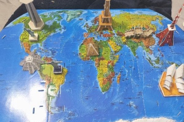 3D World Puzzle - Paths and Places