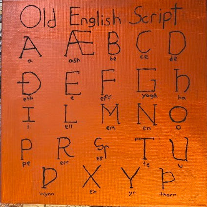 Old English Alphabet Print Canvas - Paths and Places