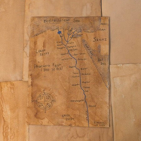 Ancient Egypt Map Print Watercolour Paper