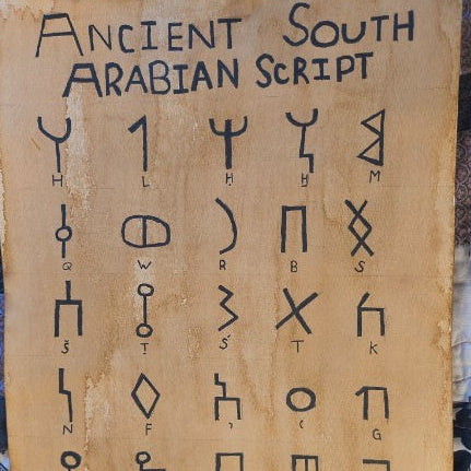 Ancient South Arabian Script Watercolour Paper - Paths and Places