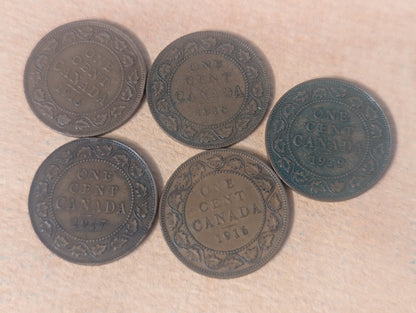 Antique Canadian Cent Coins - Paths and Places
