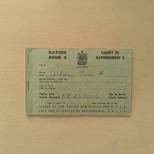 Authentic WWII Canadian Ration Book - Paths and Places