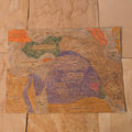 Babylonian Empire Map Print Watercolour Paper