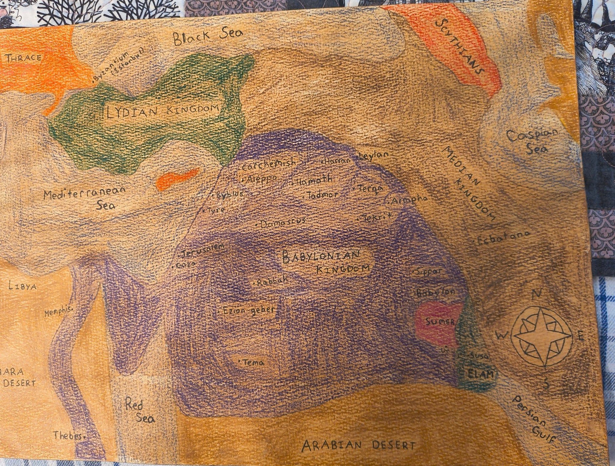 Babylonian Empire Map Print - Paths and Places