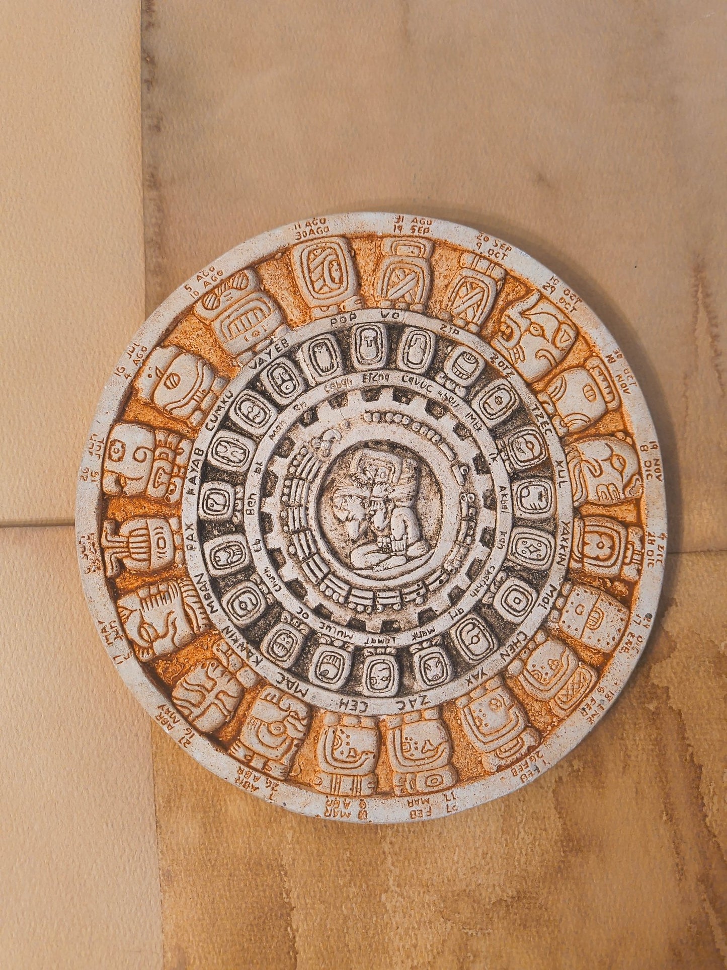 Carved Mayan Haab' Calendar With Glyphs - Paths and Places