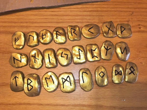 Elder Futhark Norse Runestones Gold - Paths and Places