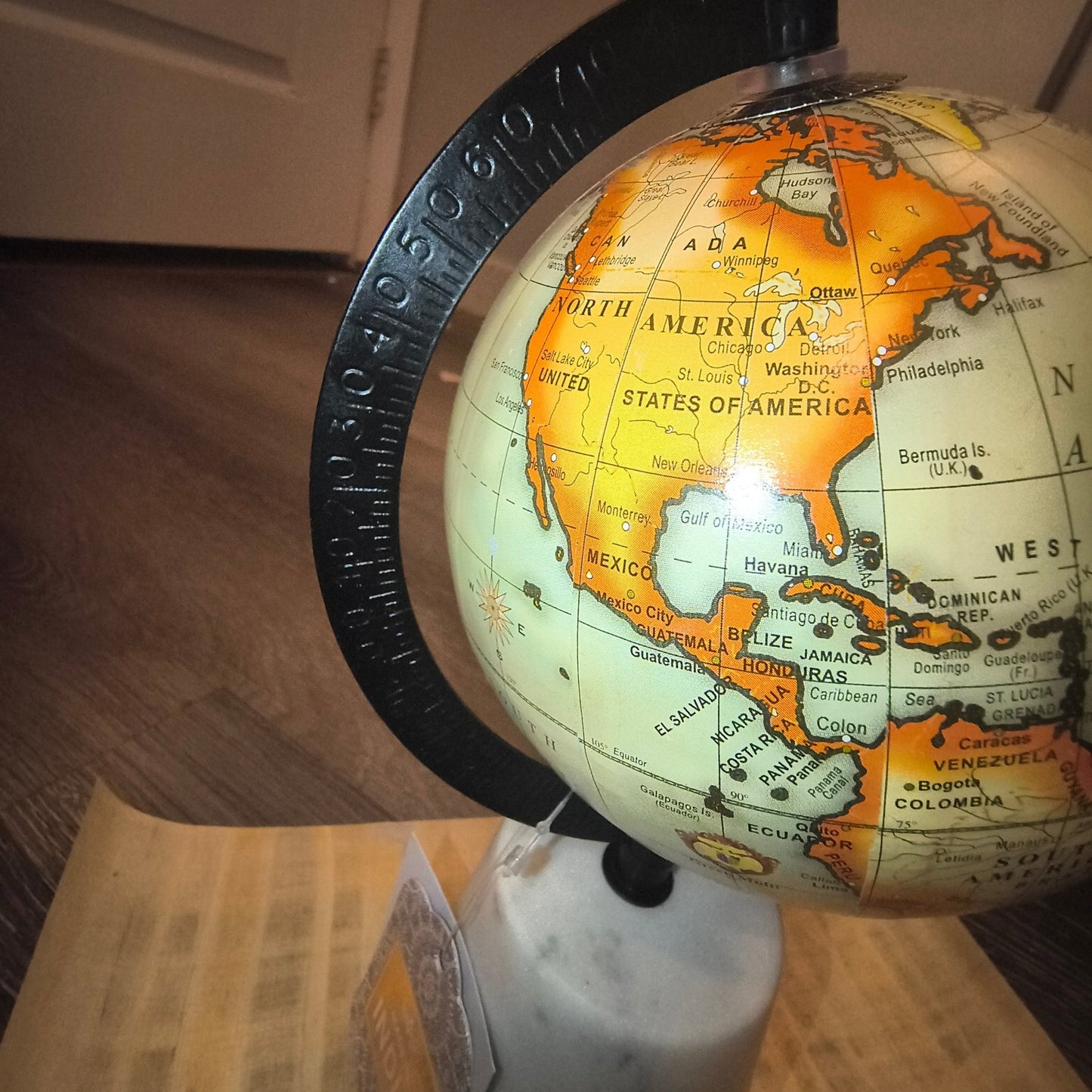 Handcrafted Miniature Globe: Marble Stand - Paths and Places