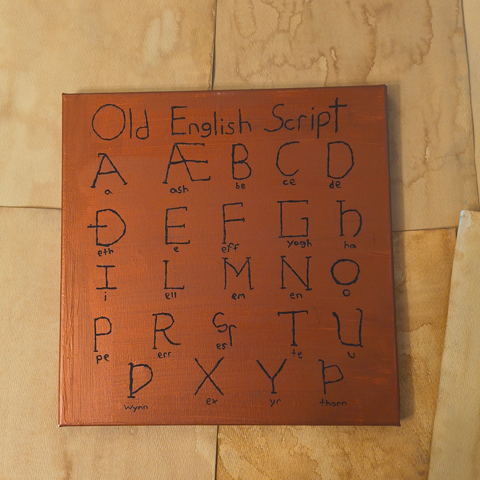 Old English Alphabet Print Canvas