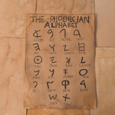 Phoenician Alphabet Print Watercolour Paper