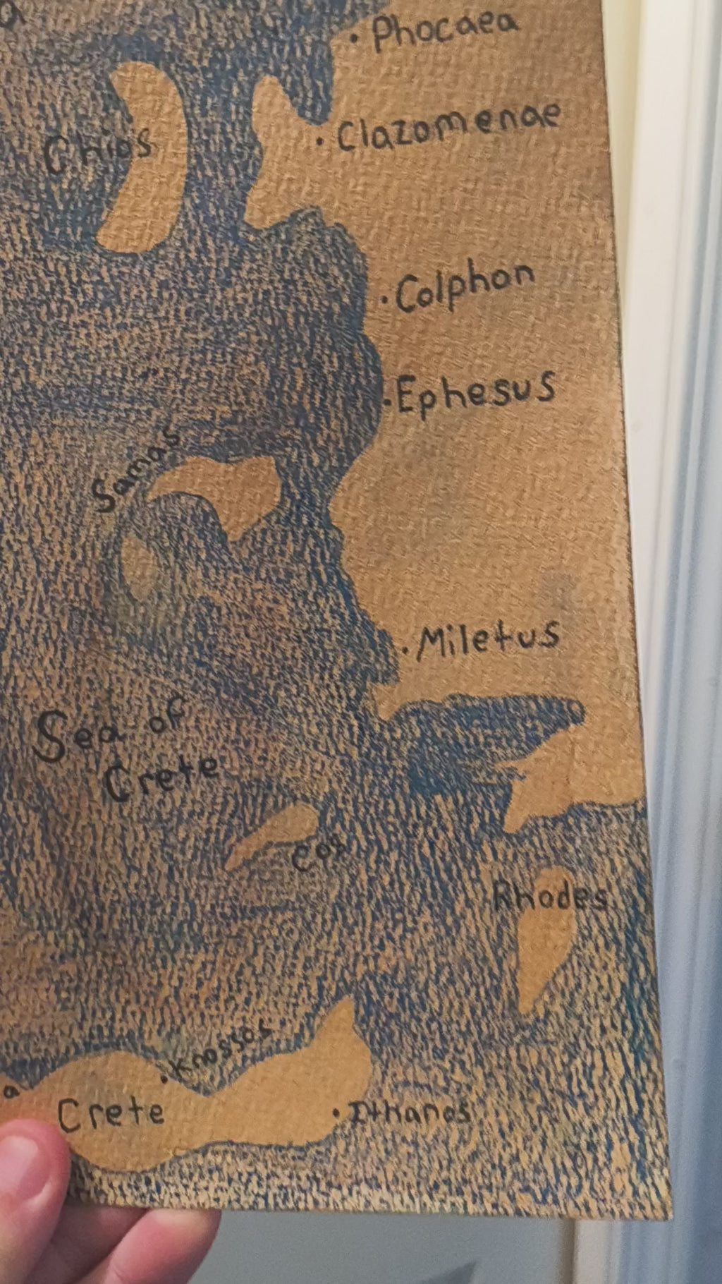 Ancient Greece Map Print Watercolour Paper