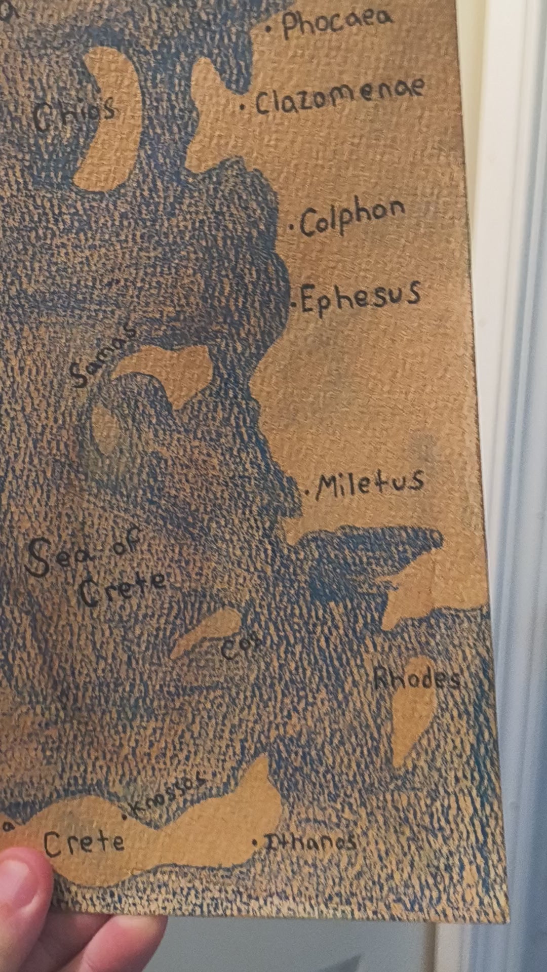 Ancient Greece Map Print Watercolour Paper