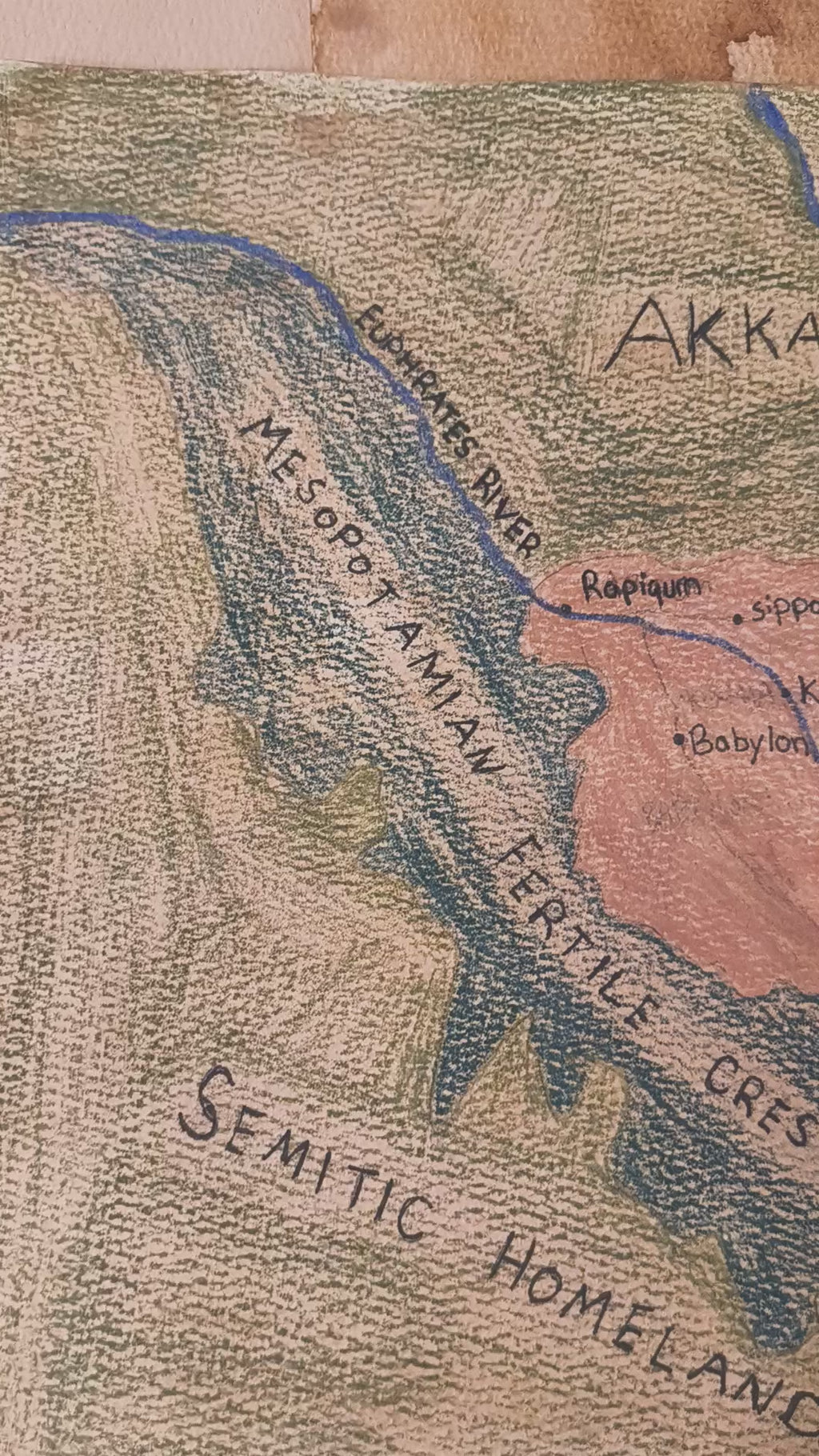 Ancient Sumer Map Print Watercolour Paper