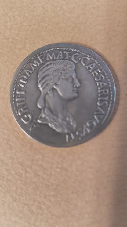 Ancient Roman Agrippina Sestertius Silver Coin