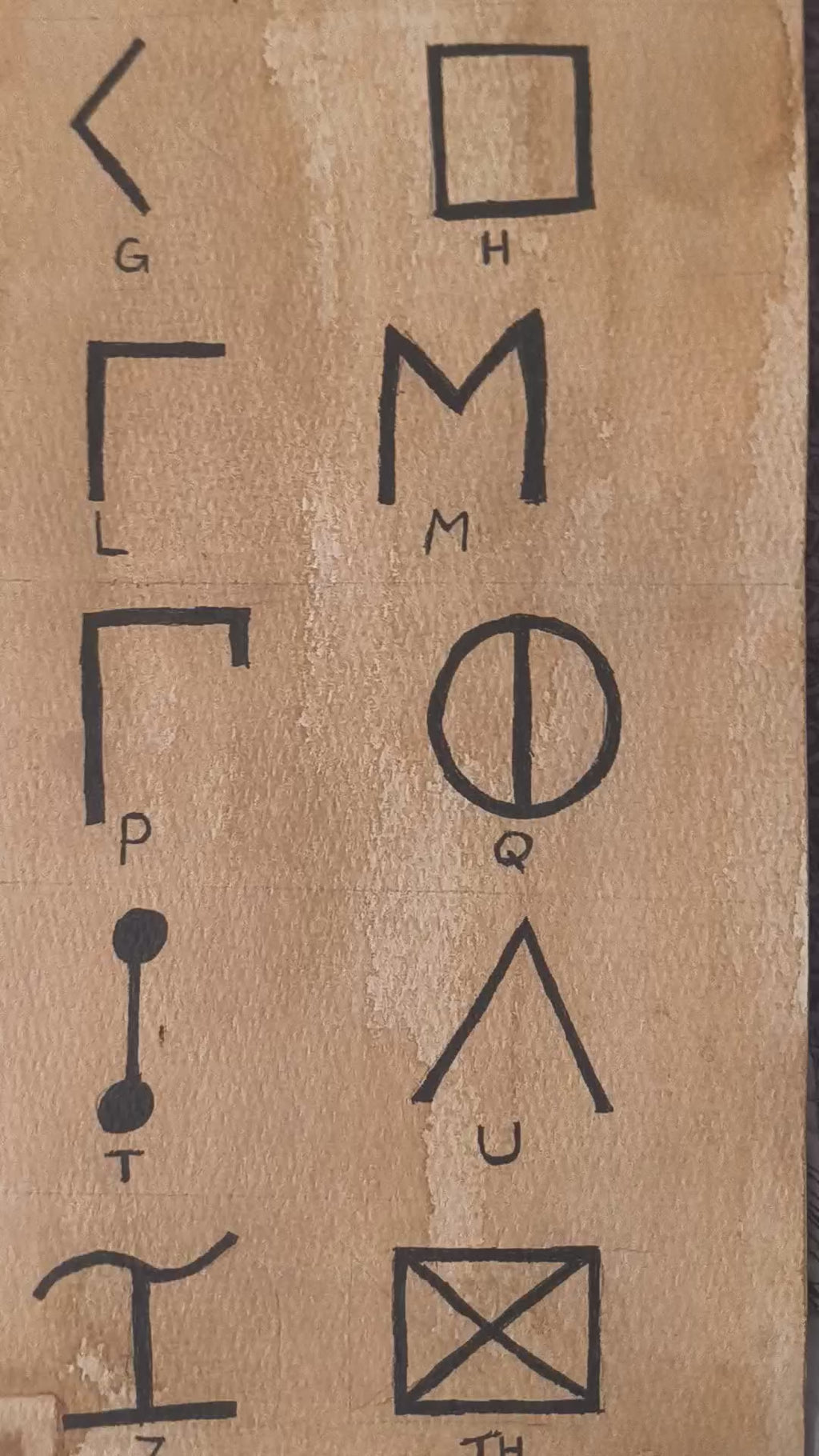 South Picene Alphabet Print Watercolour Paper