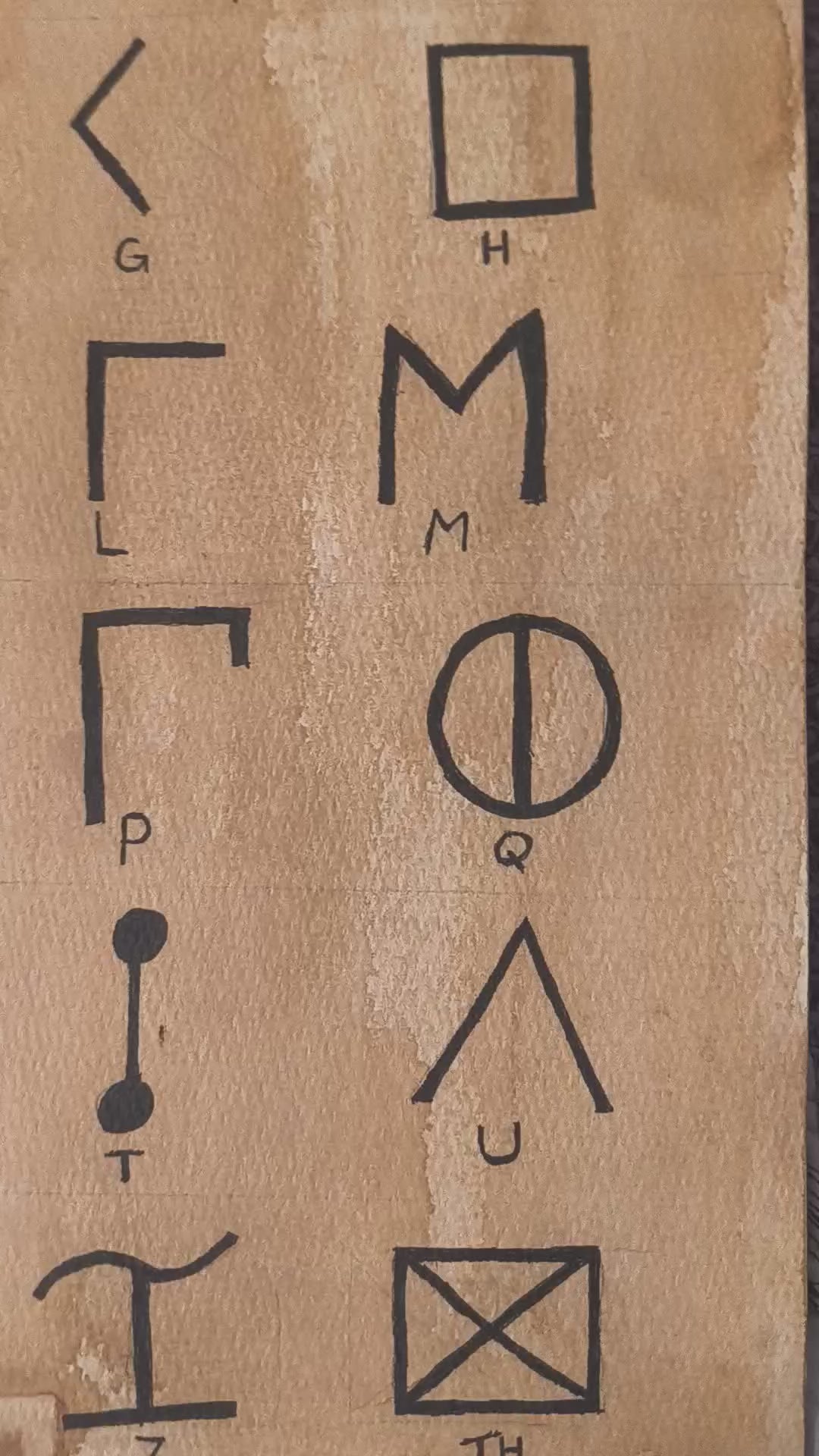 South Picene Alphabet Print Watercolour Paper