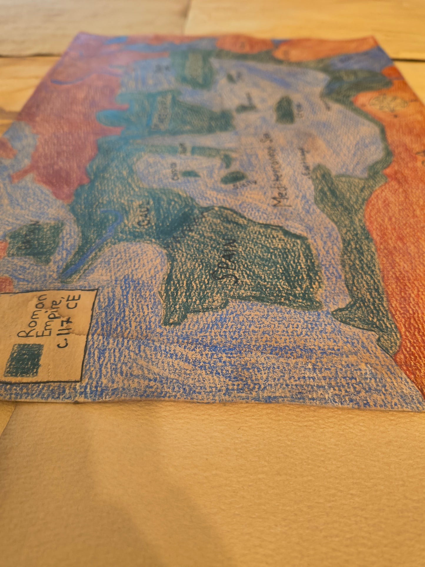 Carte de la Rome antique papier aquarelle imprimé