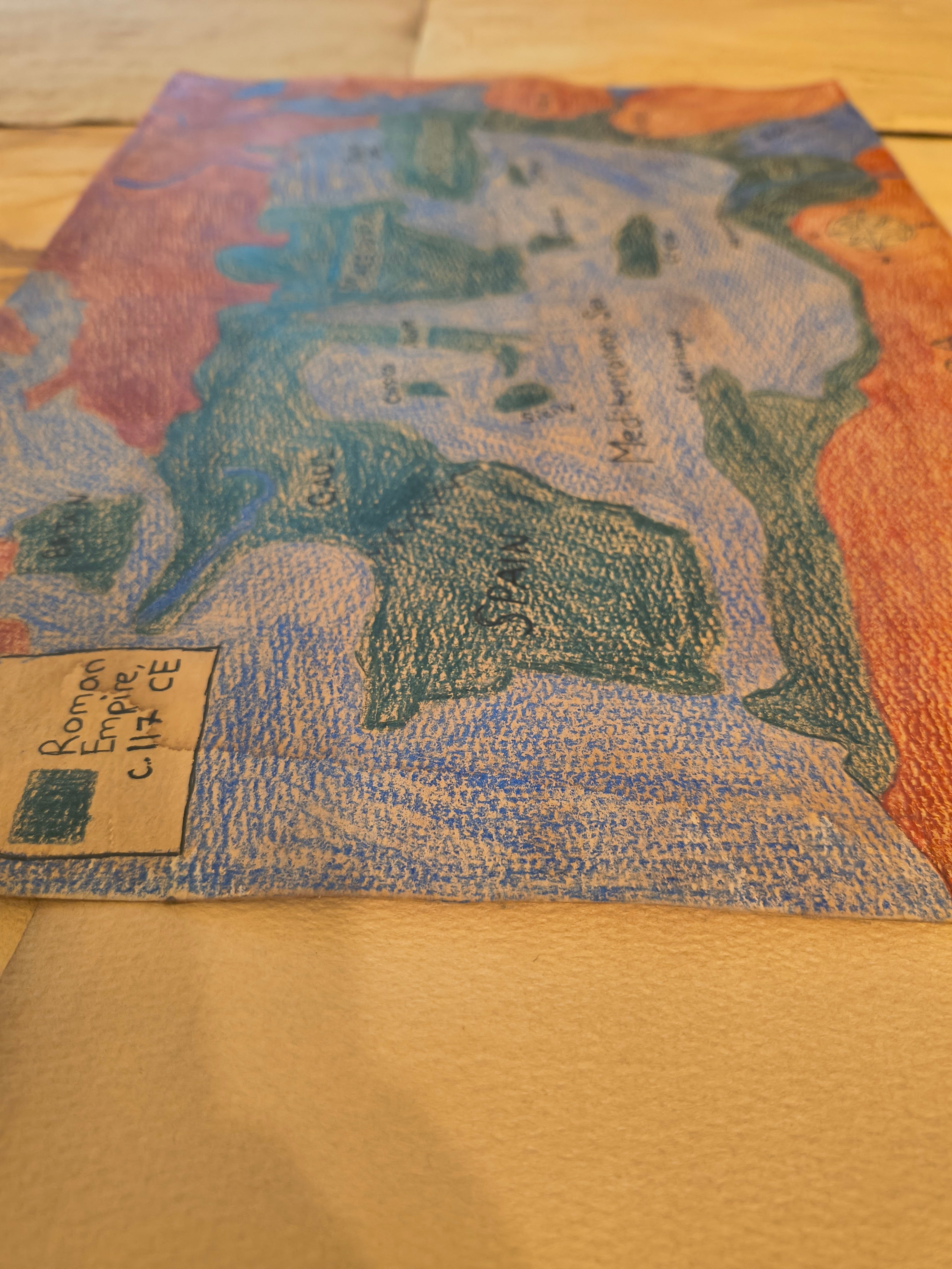 Ancient Rome Map Print Watercolour Paper