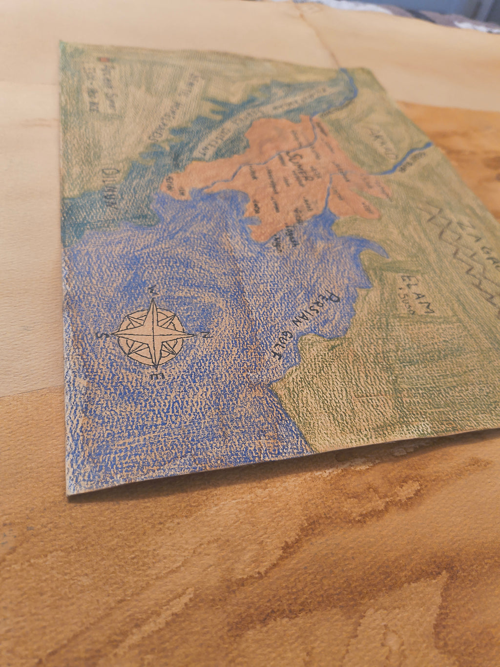 Ancient Sumer Map Print Watercolour Paper