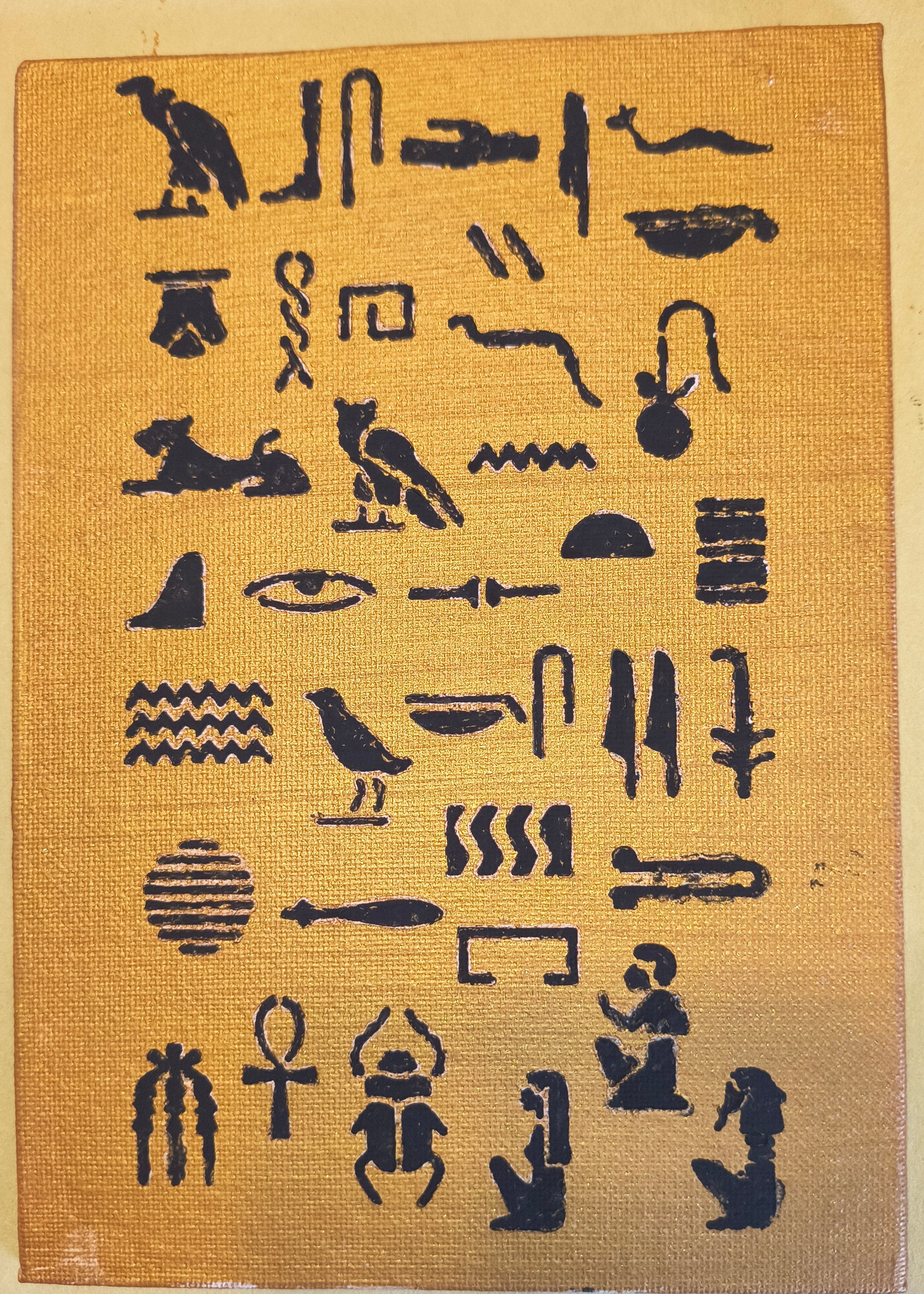 Egyptian Hieroglyphs Print Canvas - Paths and Places