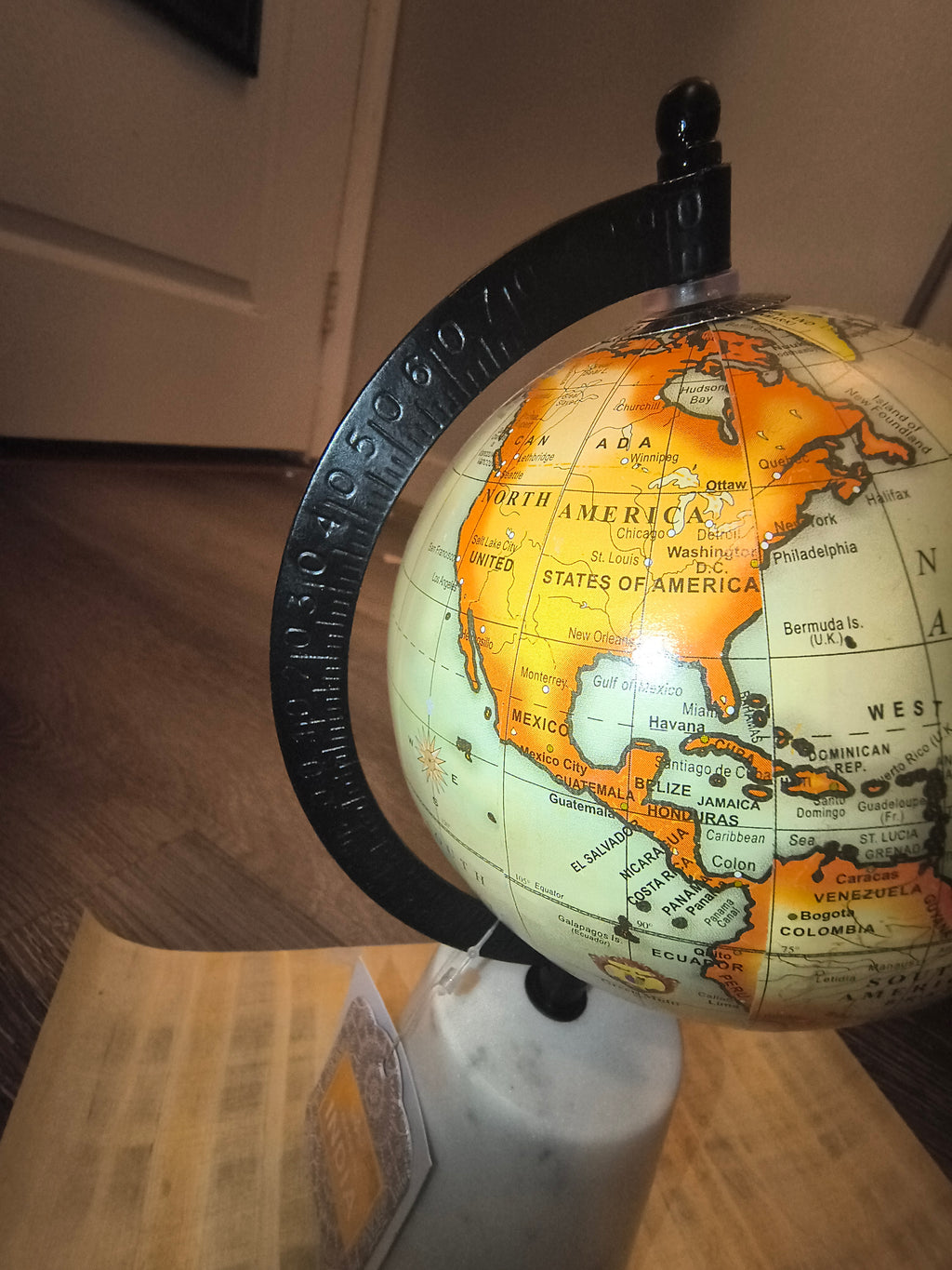 Handcrafted Miniature Globe: Marble Stand