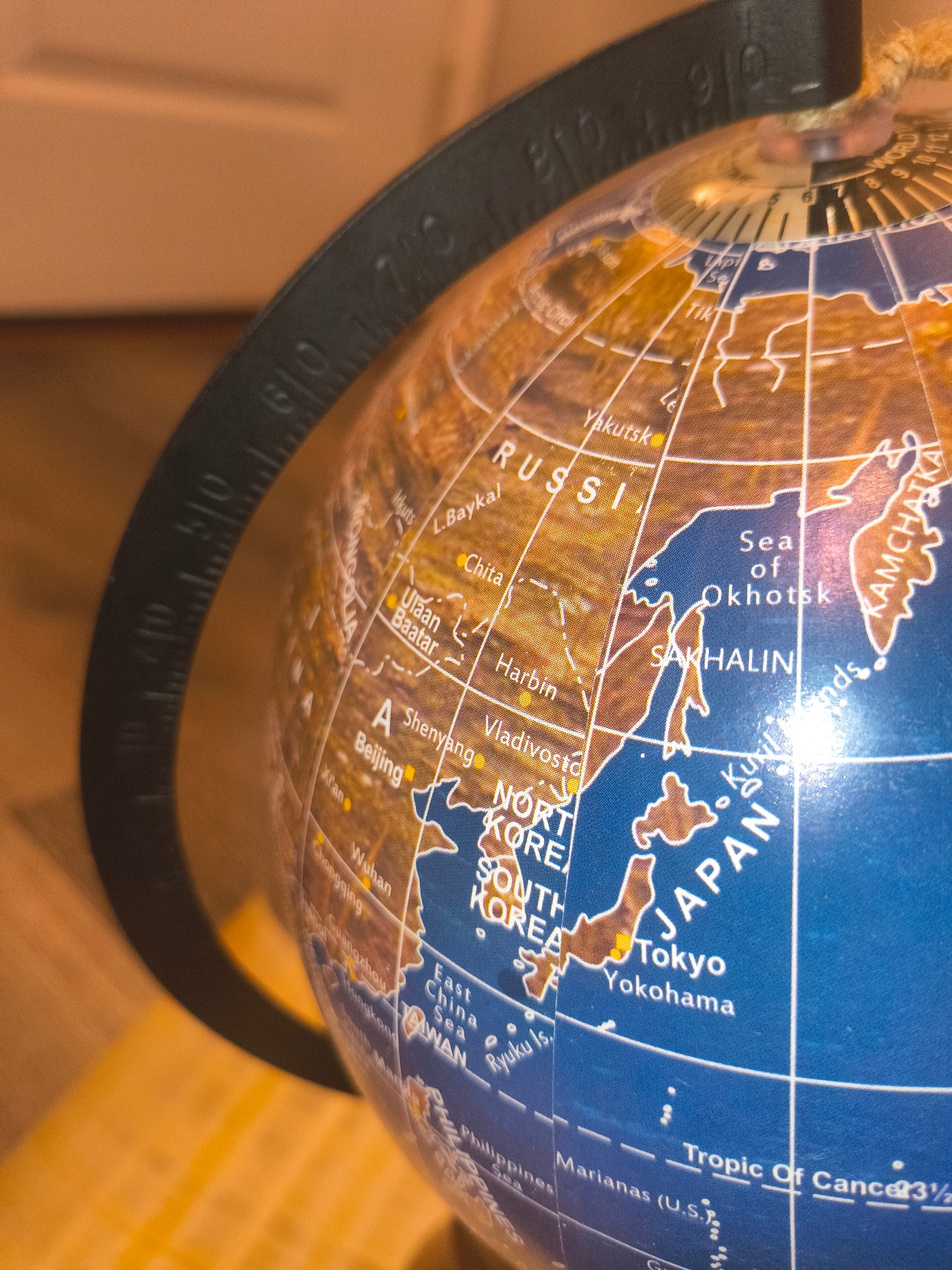 Handcrafted Globe: Wooden Stand