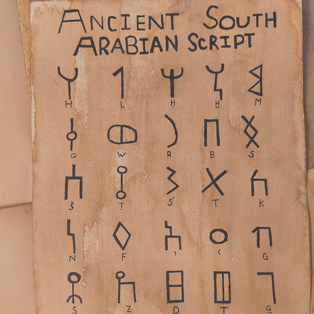 Ancient South Arabian Alphabet Print