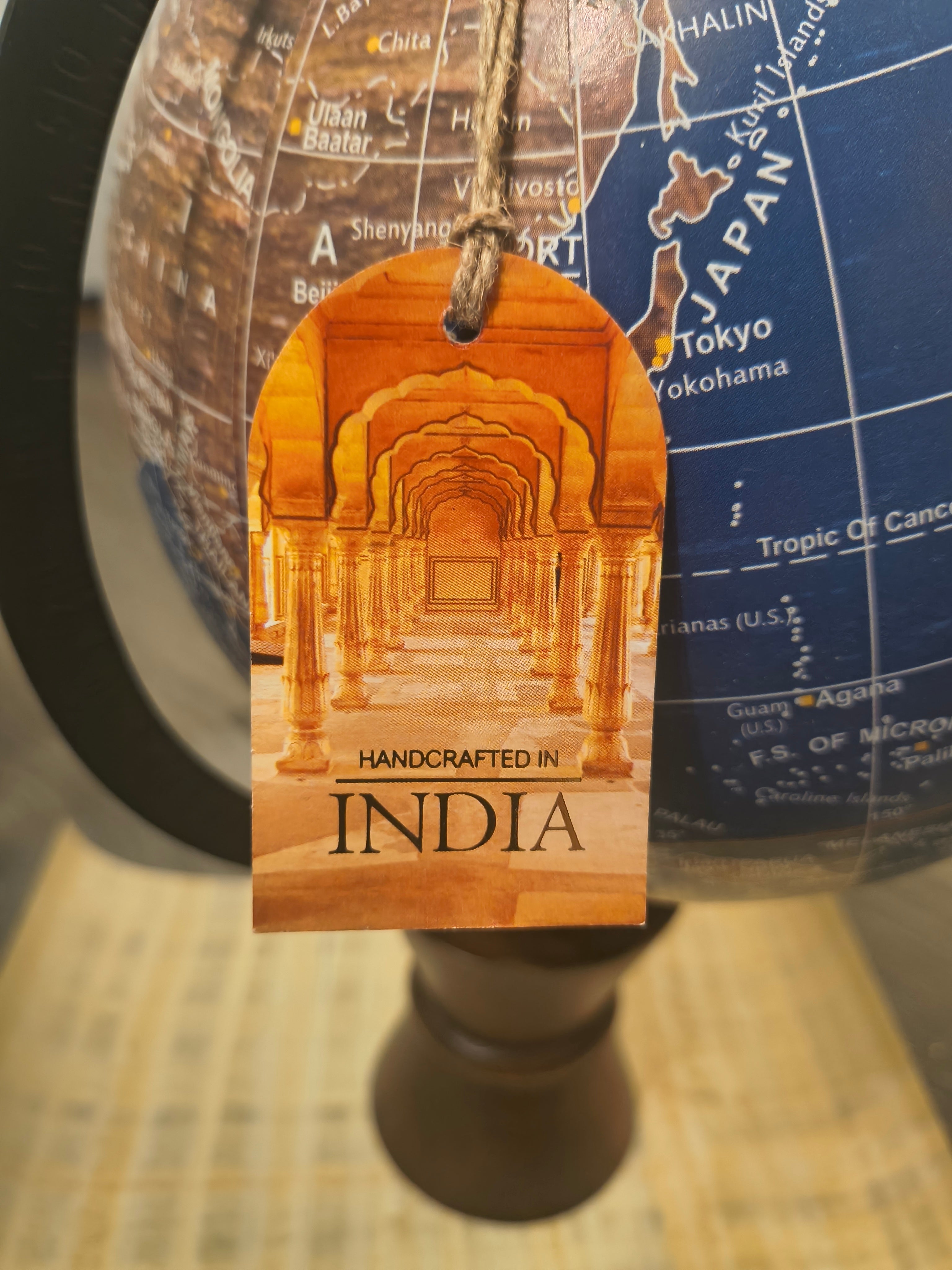 Handcrafted Globe: Wooden Stand