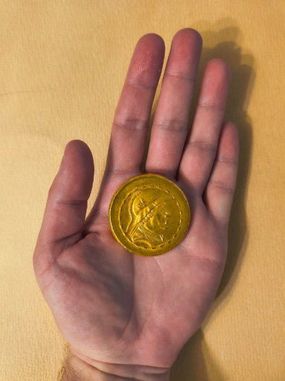 Solid Gilded Roman Coin Replica - Paths and Places