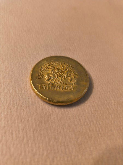 Solid Gilded Roman Coin Replica - Paths and Places