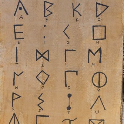South Picene Alphabet Print - Paths and Places