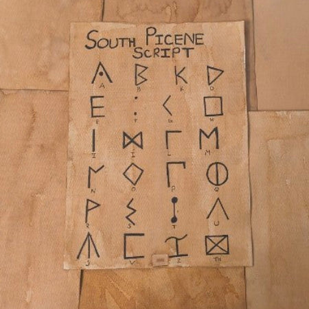 South Picene Alphabet Print Watercolour Paper