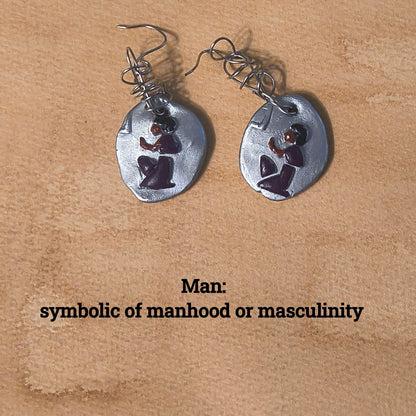 Sterling Silver Egyptian Hieroglyphic Earrings - Paths and Places