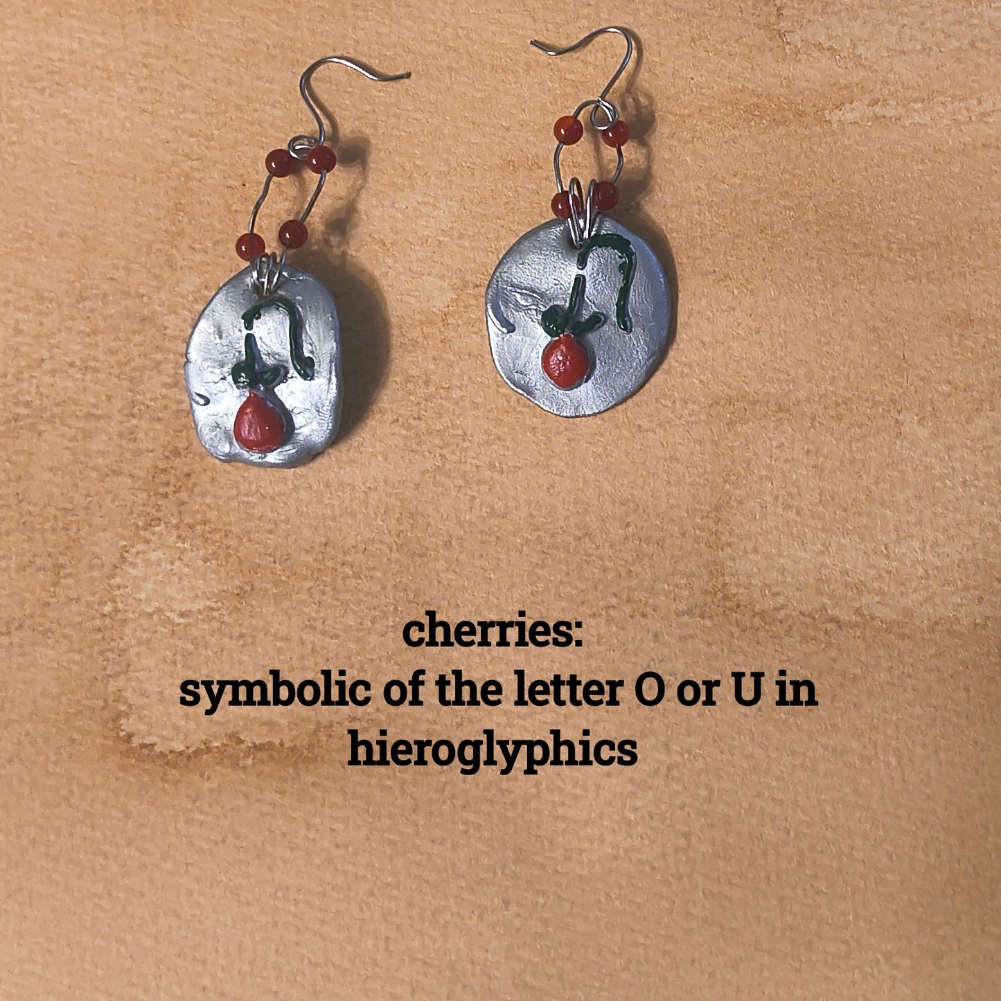 Sterling Silver Egyptian Hieroglyphic Earrings - Paths and Places
