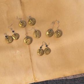 Sterling Silver Gold Bind Rune Earrings - Paths and Places