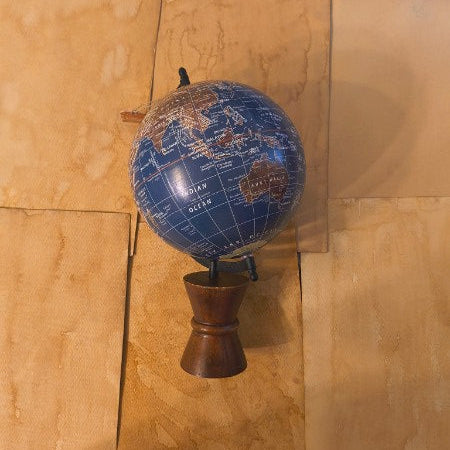 Handcrafted Globe: Wooden Stand